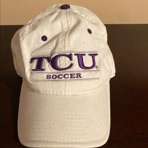 White and Purple TCU ⚽️ hat